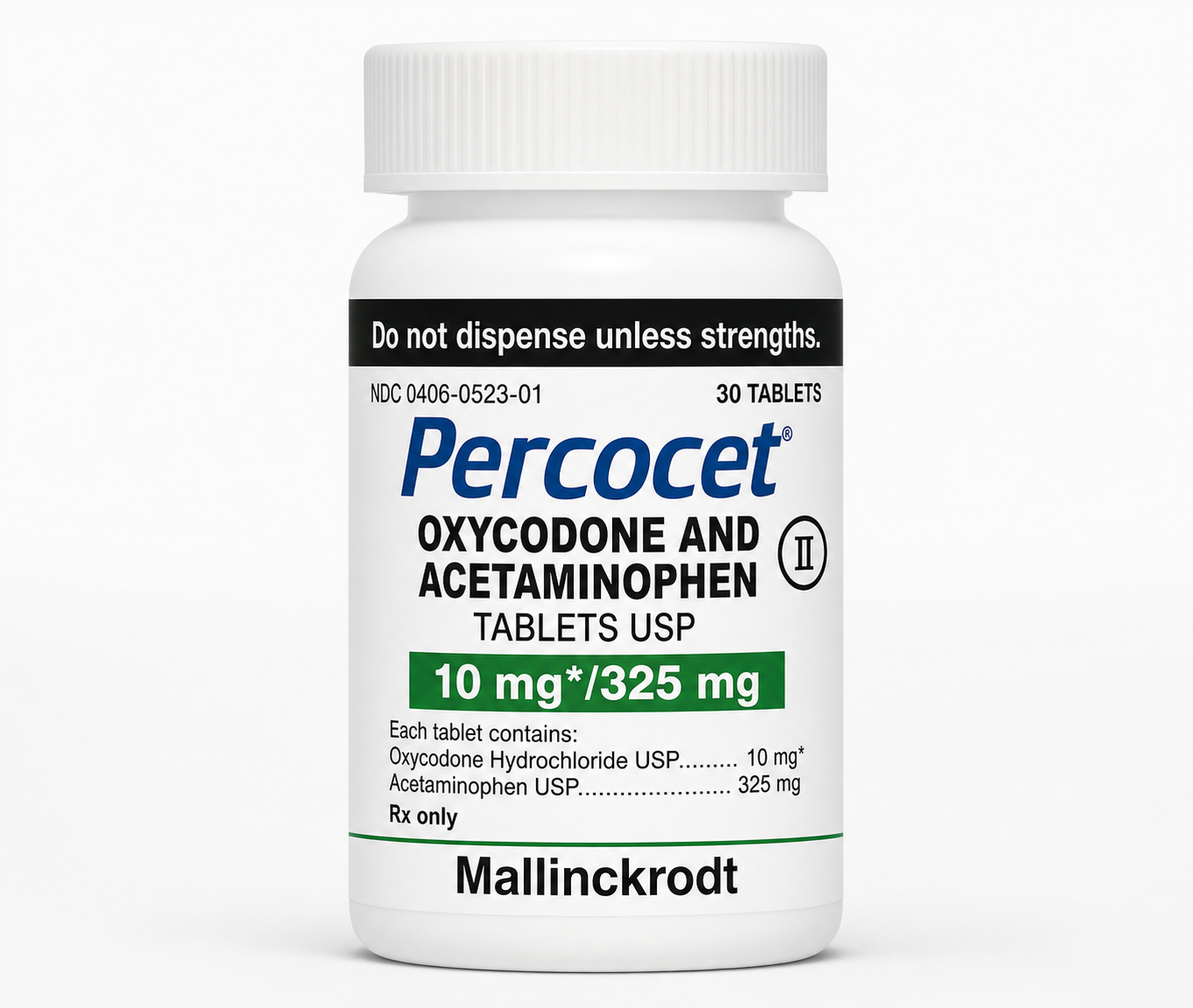 Percocet 10/325mg 30 Tablets
